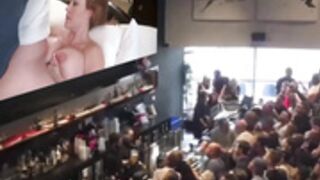 Pub crowd reaction to cumshot