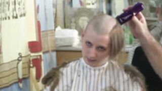 attractive girl shaved smooth bald