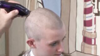 attractive girl shaved smooth bald