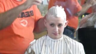 attractive girl shaved smooth bald