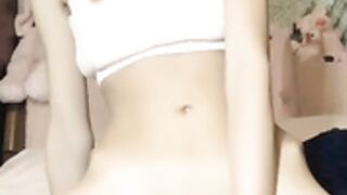 Cute Asian teen cums4