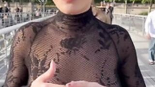 Rita ora showing her natural wonder in a sheer dress