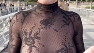 Rita ora showing her natural wonder in a sheer dress