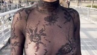 Rita ora showing her natural wonder in a sheer dress