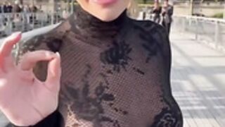 Rita ora showing her natural wonder in a sheer dress