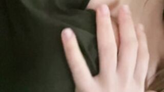 Genesis licks her tits