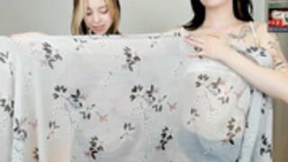 Shiny_Bell + Nilo naked behind sheer sarong-7 July 2023