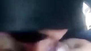 Slutty hijabi without panties sucks off cab driver