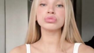 18 year old Blonde teen with big tits singing