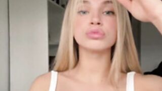18 year old Blonde teen with big tits singing