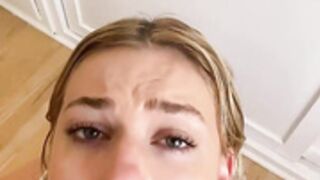 Innocent College Babe vs Huge White Cock