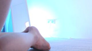 Non Nude uses dildo against ass and blowjob