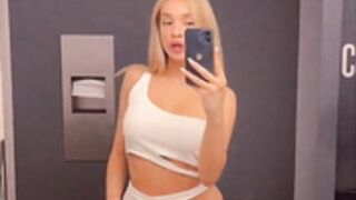 18 year old Blonde teen filming herself in a bathub
