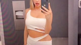 18 year old Blonde teen filming herself in a bathub