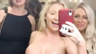 Publc flashing amazing boobs