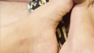 Sexy Pinay Barefeet get cumshot tied again!