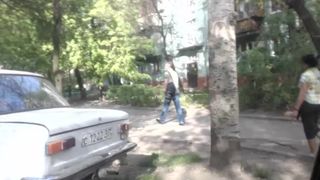 Ukrainka masturbating in public