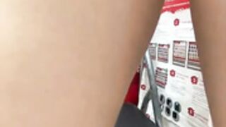 Ukranian whore masturbates in the backstore