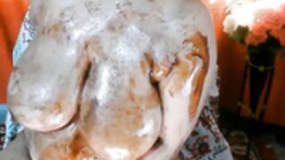 Yourgoldmine Chocolate Syrup Bath Before Shower Part 1