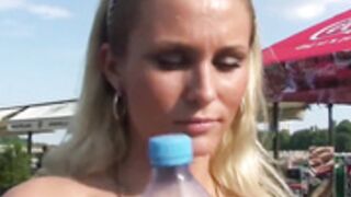 Laura nude in public
