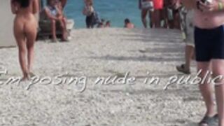 Lada posing nude on the beach