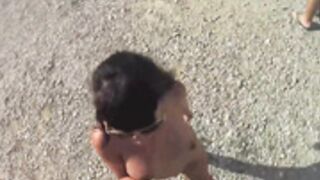 Lada posing nude on the beach