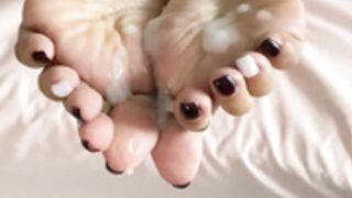 Babygoat Polo gets her sexy Filipina barefeet cum tied!