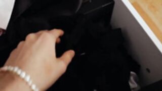 Trish Collins does a sexy lingerie Try-on