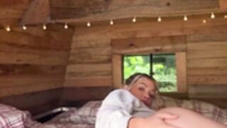 Sara Jean Underwood bored in the cabin