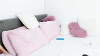 WickedM_ panty strip play on bed 2023.08.21