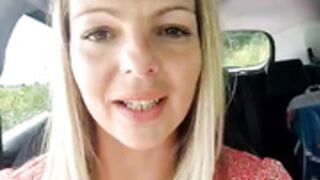 sexy blondy roadside dress facial