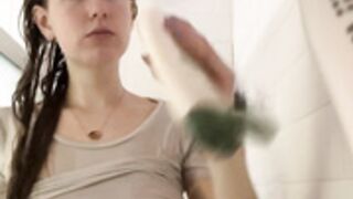 Aubrey Chesna shower boob massage