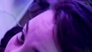 Asian purple blowjob