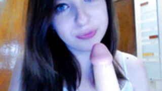 Famous webcamgirl  playing for mirror at home