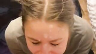 Emma Rose taking a load on her face