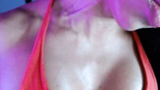 Neck veins flex, chest veins