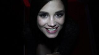 Little Caprice: cim & swallow (albeit not a big load)