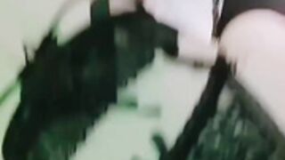 Pigmananal fucked by lesbian girlfriend with long dildo