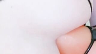 Pigmananal fucked by lesbian girlfriend with long dildo