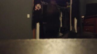 Girl undressing after school