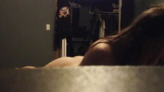 Girl undressing after school