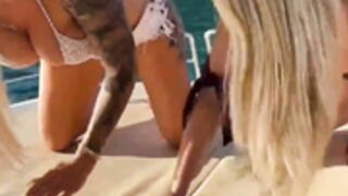 Lesbian Blondes Licking Pussy On Boat