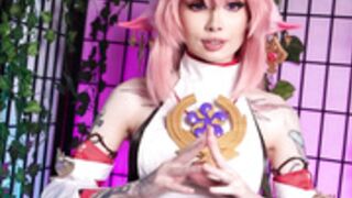 ZR-Yae Miko is riding your cock and gets creampie