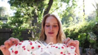 Caroline Zalog - Fruit Lingerie Try On