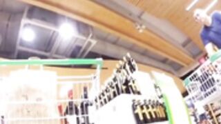 Upskirt pussy in store