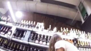 Upskirt pussy in store