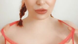 Bree squeezing her peachy tits