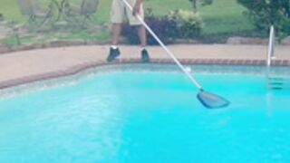 Pool boy gets Hotwife a deep cleaning BBC
