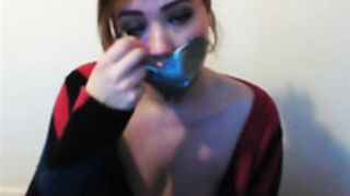 Misha Mayfair in Sock-Stifled Gag Slut!