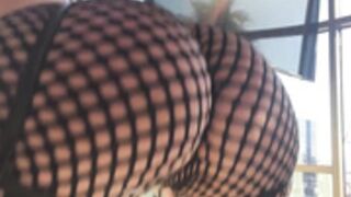 Tara Babcock teasing in stockings